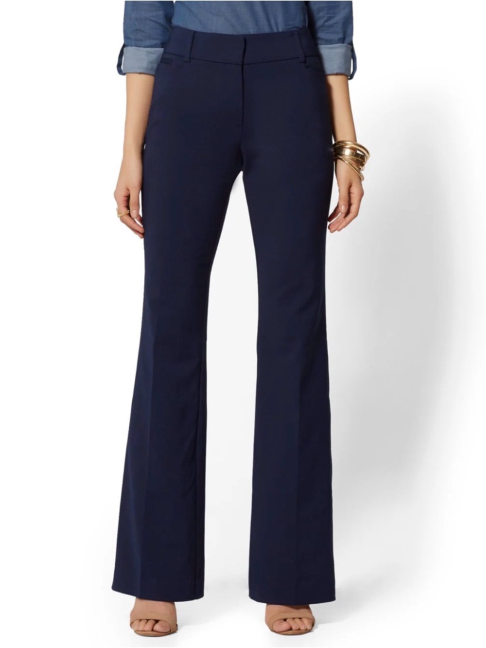 7th Ave size 4- Navy Women's Flare Dress Pants